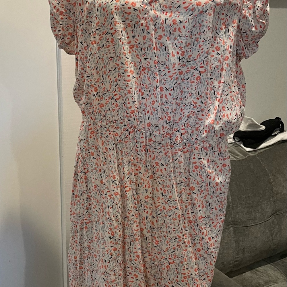 Banana Republic Floral Midi Dress - Pink and White